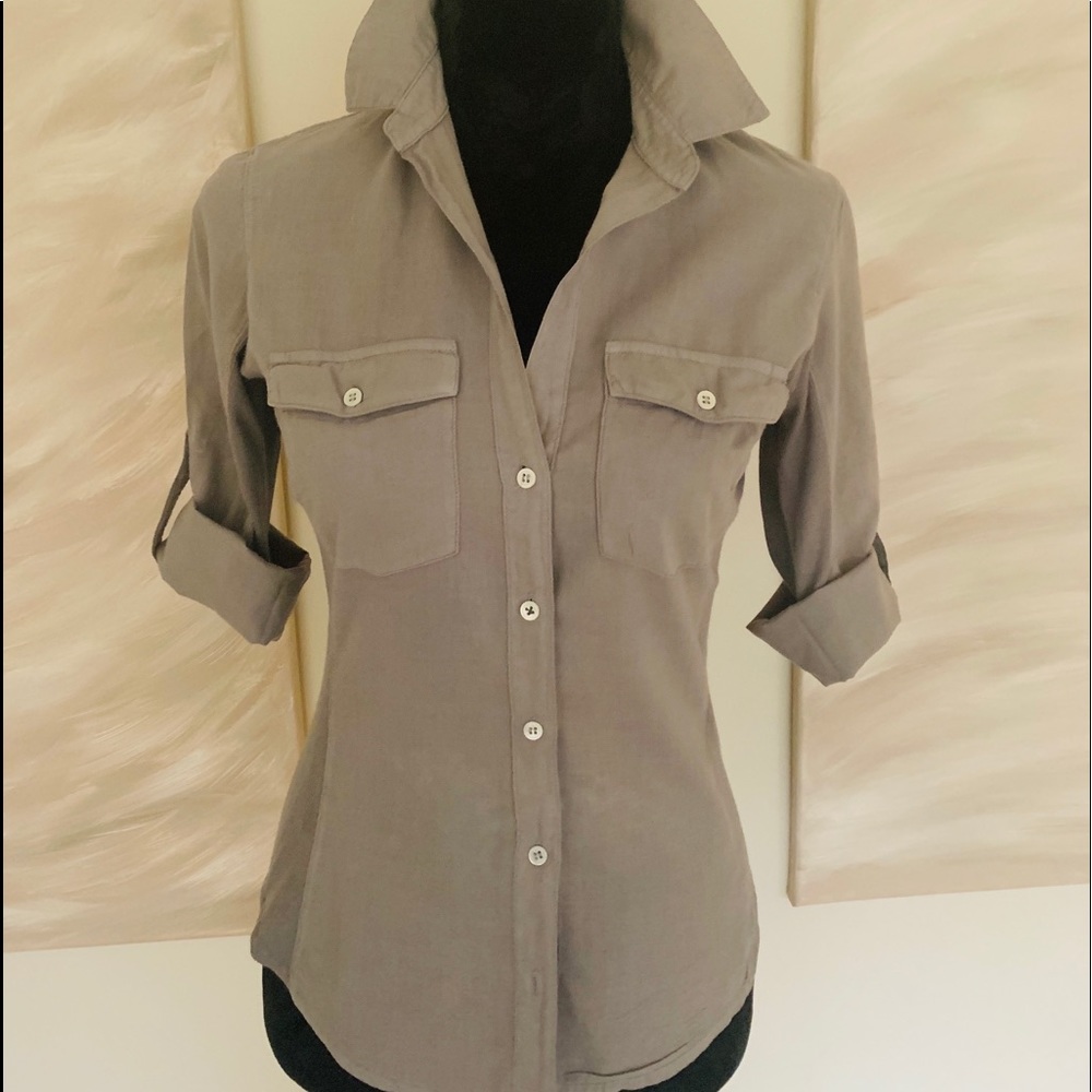 James Perse- Cotton Sheer Slub Side Panel